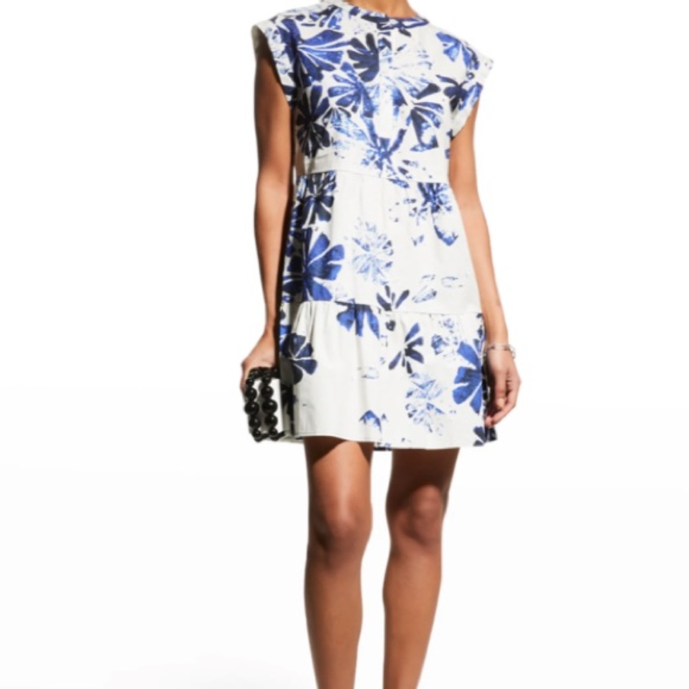 Marie Oliver Lachlan Abstract Botanical-Print Mini Dress Size Small. Like new.